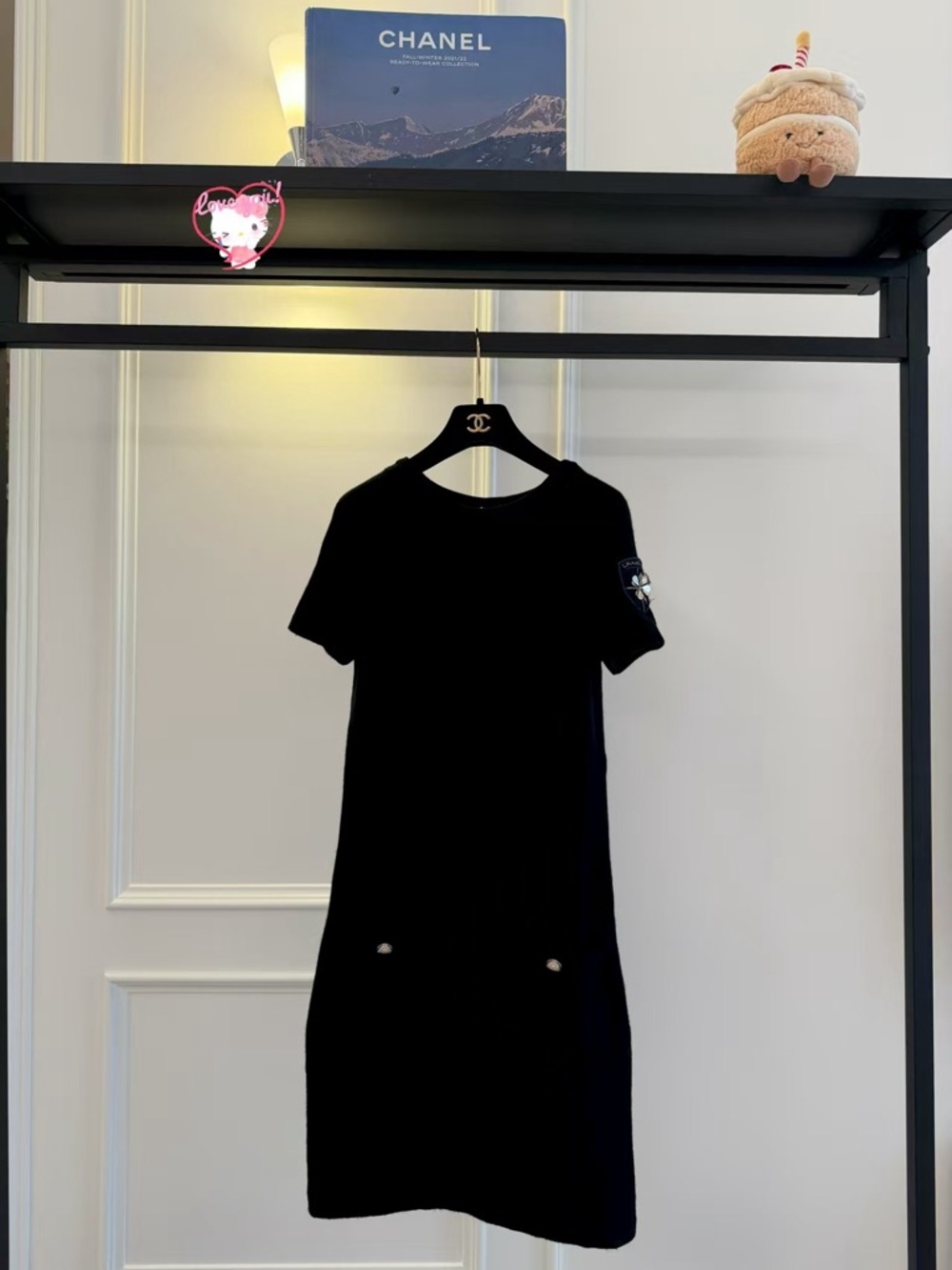 Authentic CHANEL Black Knit Short Sleeve Top